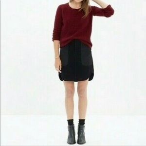 Madewell Black Wool Shirt Tail Pencil Skirt